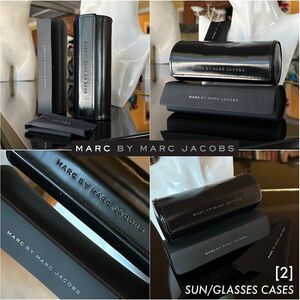 2x Marc by Marc Jacobs Glasses Cases Black Faux Patent Leather Sunglasses Case